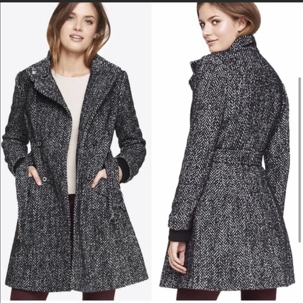 Express wool tweed coat